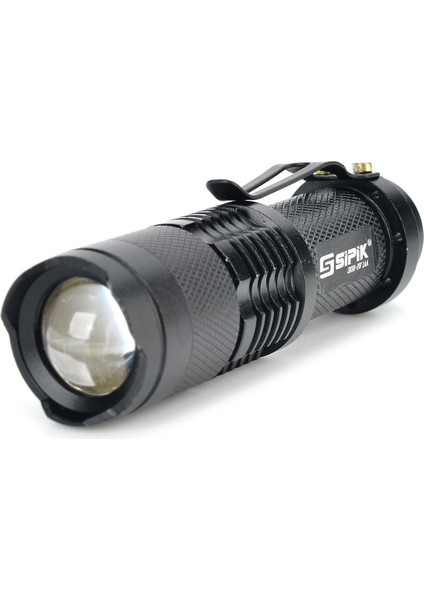 Sıpık SK68 120LM Dışbükey Lens LED Yakınlaştırma El Feneri W/ Q3-Wc - Siyah (Yurt Dışından)