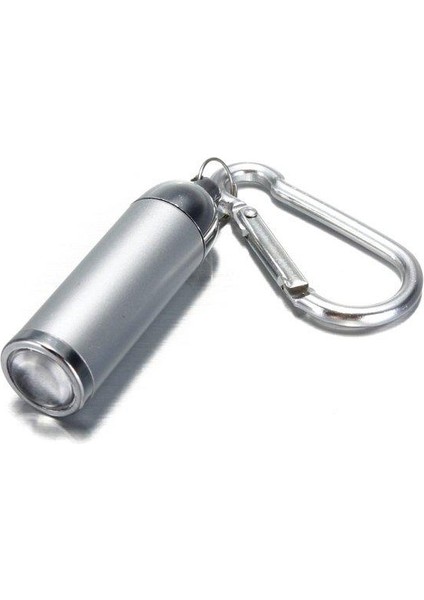 Mini LED Dışbükey Ayna El Feneri Lamba Anahtarlık Işık Torch Anahtarlık Gümüş (Yurt Dışından)