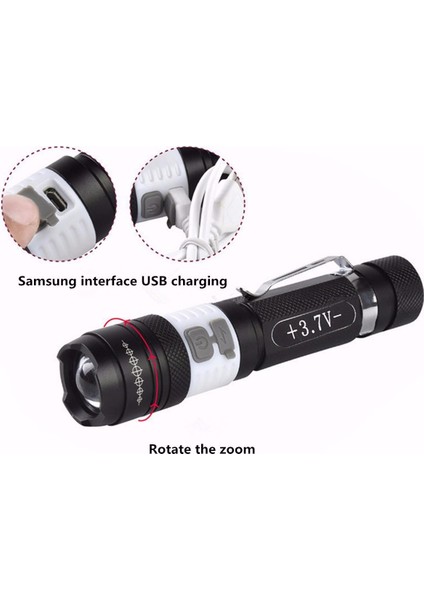 20000LM Elfeland T6 LED Zumlanabilir El Feneri Torch USB Şarj Edilebilir Lamba + (Yurt Dışından) modelleri