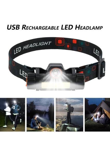 2 LED Cob Kafa Lambası Araba Kontrol Işığı LED Kafa Lambası Kafa Feneri USB Şarj Edilebilir Far USB Mıknatıs Çalışma Lambası Kafa Feneri (Yurt Dışından)
