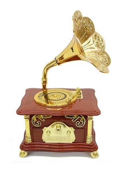 Gramofon Ayaklı Müzikli Vintage Müzik Kutusu Hediyelik