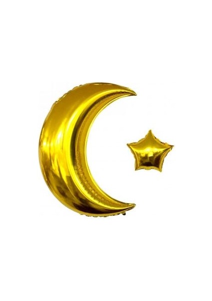 Altın Ay ve Yıldız Folyo Balon Set