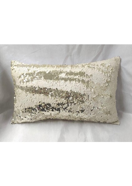 Pullu Dikdörtgen Kırlent Kılıfı - (Kemik-Lt. Gold) fiyatları