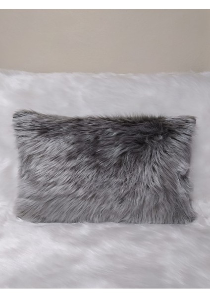Peluş Dikdörtgen Kırlent Kılıfı - Açık Gri fiyatları