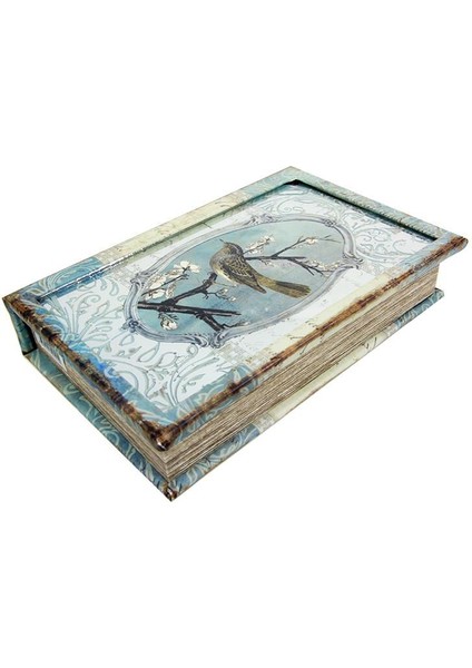 Kutu Kitap Aynalı Dalda Kuş Kitap Kutusu Dekoratif Hediyleik fırsatları