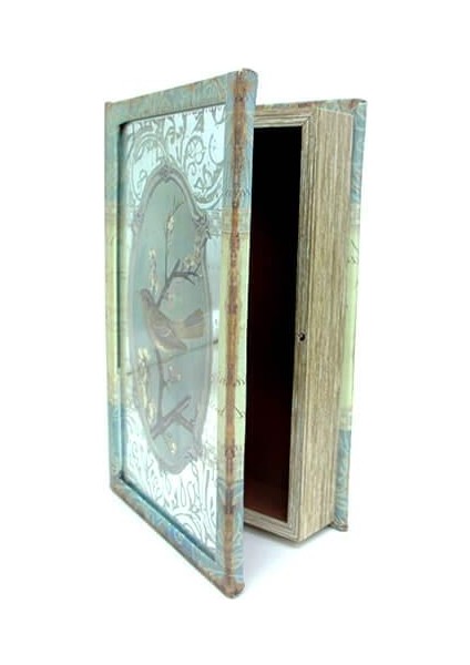 Kutu Kitap Aynalı Dalda Kuş Kitap Kutusu Dekoratif Hediyleik indirimleri