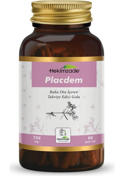 Placdem 90 Soft Jel Kapsül 750MG - Buhu Otu İçeren Takiviye Edici Gıda