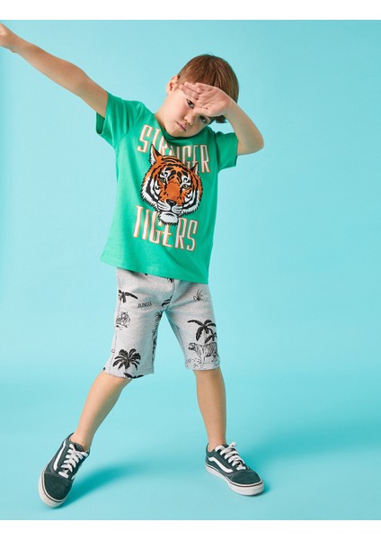 Erkek Çocuk Hayvan Baskılı Şort