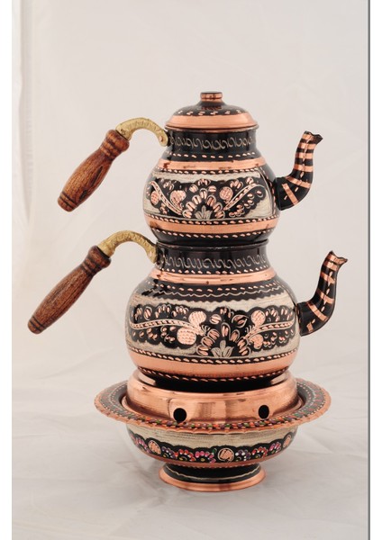 Osmanlı Ocaklı Erzincan İşlemeli Çaydanlık Takımı