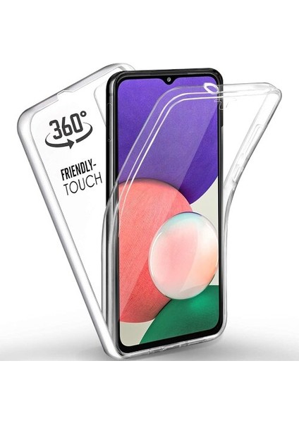 Samsung Galaxy M32 360 Kılıf Şeffaf Ön Arka Korumalı Silikon