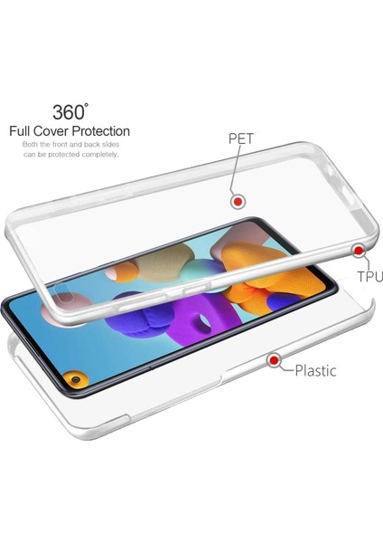 Samsung Galaxy M32 360 Kılıf Şeffaf Ön Arka Korumalı Silikon
