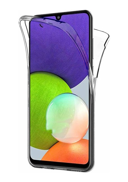 Samsung Galaxy M22 360 Kılıf Şeffaf Ön Arka Korumalı Silikon
