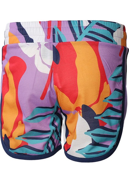931408-2102 Regular Fit Baskılı Mor Kız Çocuk Şort