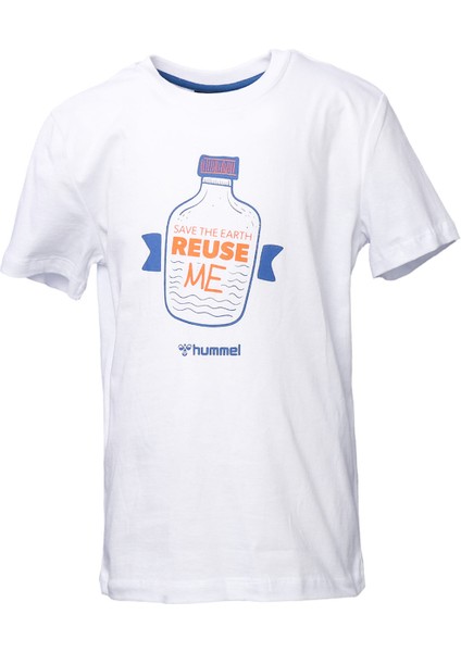 911502-9003 Bisiklet Yaka Regular Fit Baskılı Beyaz Erkek Çocuk T-Shirt