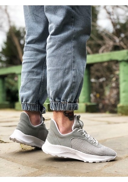 333 Triko Yüksek Taban Tarz Sneakers Gri Erkek Spor Ayakkabısı
