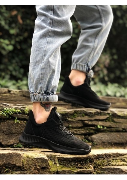 333 Triko Yüksek Taban Tarz Sneakers Siyah Erkek Spor Ayakkabısı modelleri