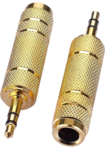 Gold 6.3mm 3.5mm Çevirici 6.3 mm Dişi 3.5 mm Erkek Adaptör Kulaklık Mikrofon Jakı