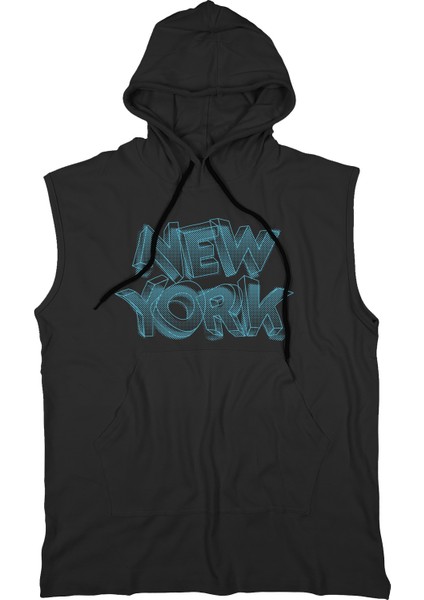 Newyorkstr Unisex Kapşonlu Kolsuz T-Shirt Fitness Atleti