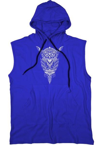 Owl Unisex Kapşonlu Kolsuz T-Shirt Fitness Atleti