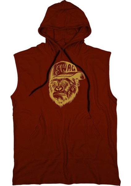 Swag Unisex Kapşonlu Kolsuz T-Shirt Fitness Atleti