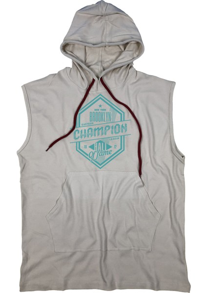 Champx Unisex Kapşonlu Kolsuz T-Shirt Fitness Atleti