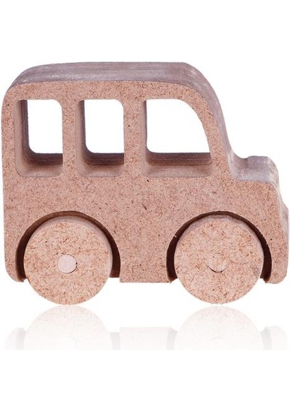 Boyanabilir Ahşap Tekerlekli Oyuncak Minibüs