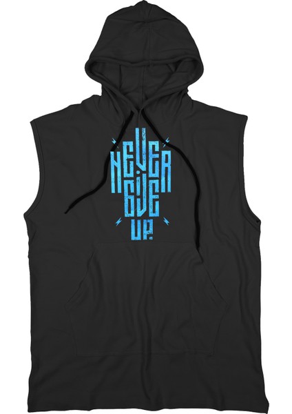 Ngup Unisex Kapşonlu Kolsuz T-Shirt Fitness Atleti