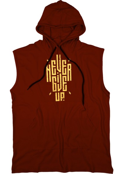 Ngup Unisex Kapşonlu Kolsuz T-Shirt Fitness Atleti Nefes Alabilir Pamuklu Kumaş ile Rahatlık