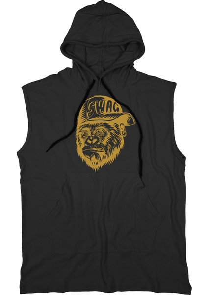 Swag Unisex Kapşonlu Kolsuz T-Shirt Fitness Atleti