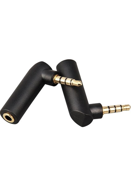 3.5mm Stereo L Aparat 4 Boğumlu 3.5 mm Stereo 90 Derece Sağ Açılı Çevirici Jak Dişi Erkek L