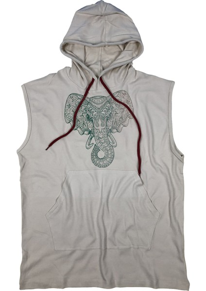 Ephant Unisex Kapşonlu Kolsuz T-Shirt Fitness Atleti