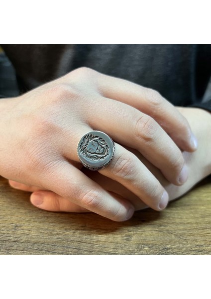 3D Asan Motifli 925 Ayar Gümüş Erkek Yüzük