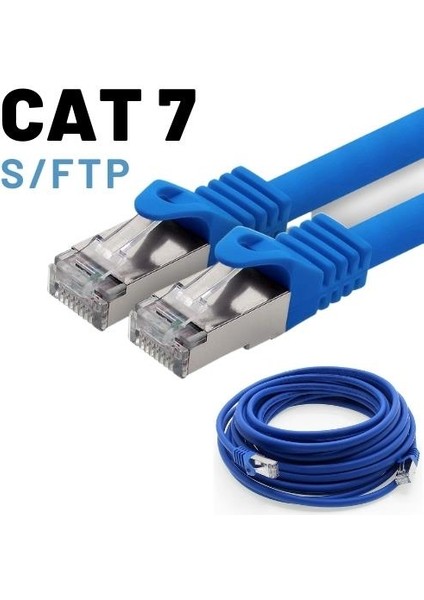 CAT7 S/FTP Ethernet (Network, LAN) Kablosu, Mavi, 2 metre