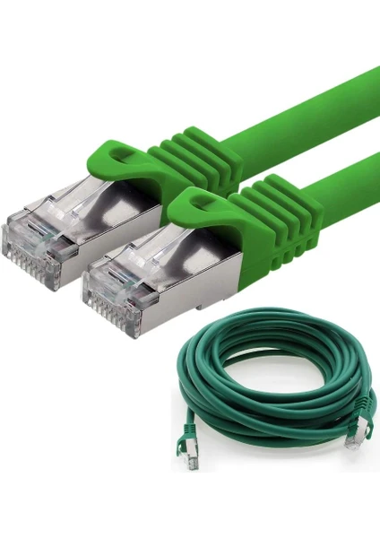 CAT7 S/FTP Ethernet (Network, LAN) Kablosu, Yeşil, 50 cm