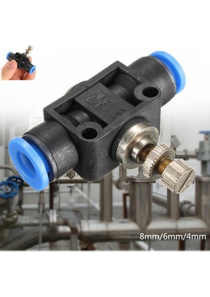 4/6/8mm Hava Akış Hızı Kontrol Vanası Tüp Hortumu Su Pnömatik Push In