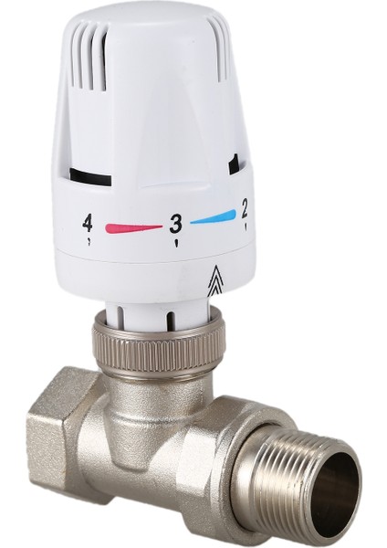 3/4 Inç Pirinç Termostatik Radyatör Vanası Düz Tip DN20 Otomatik Sıcaklık Kontrol Vanası Yerden Isıtma, Termostatik Radyatör Vanası