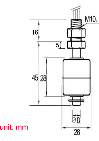 Faydalı Araçlar 304 Paslanmaz Çelik Sıvı Su Seviye Sensörü Yatay Şamandıralı Anahtar 220V 50W 1.5A 45MM indirimleri