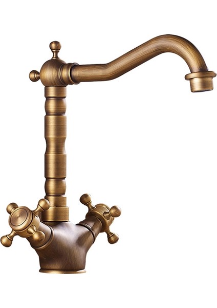 Antik Lavabo Br Musluklar Banyo Lavabo Bataryası Güverte Bataryası Döndür Tek Kolu Sıcak ve Soğuk Su Mikser Muslukları Vinç Musluğu -S