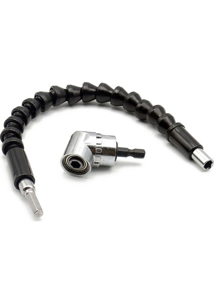 Flyeer Dik Açılı Matkap ve Matkap Veya Tornavida 1/4 Için Esnek Açılı Uzatma Ucu Kiti