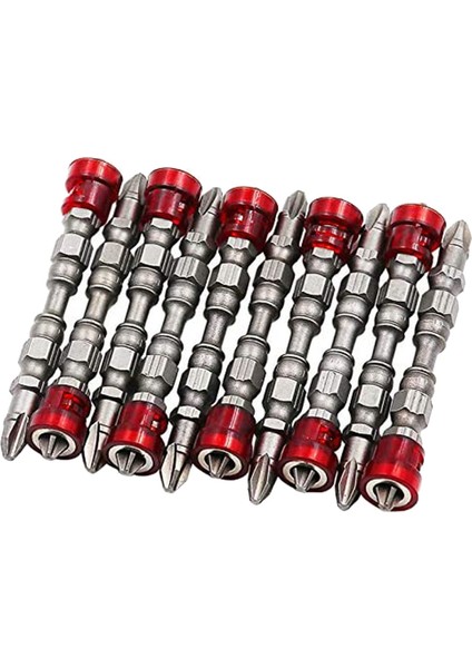10 Adet 65MM Manyetik Somun Sürücü Seti 1/4 Inç Altıgen Şaft Ph2 Yıldız Tornavida Uçları Seti Sürücü Bit Seti