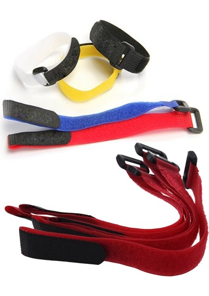 Lipo Için 5 Adet 27CM Sihirli Bant Kemer Bant Fastenerrc Uçak Siyah Kırmızı & 5 x Renkli Evrensel Kayış Dağ Bisikleti Bisiklet Pompası Gömme Kemer