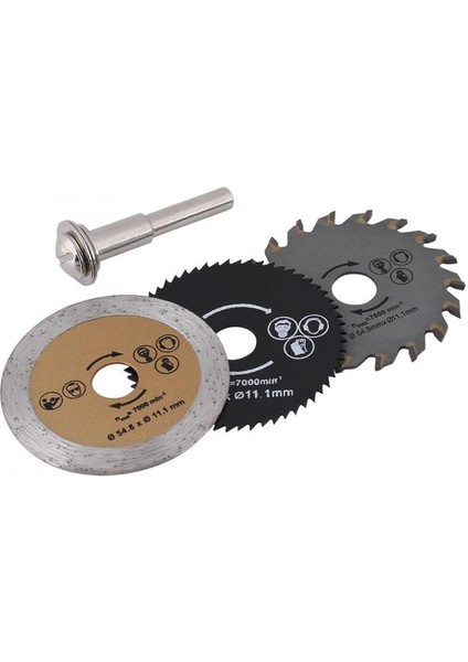 3 Adet Mini Dairesel Bıçak Kesme Diski Hss Kesici Disk Mini Matkap Araçları Için Şaft Ahşap Matkap Araçları Out Çapı 54.8mm