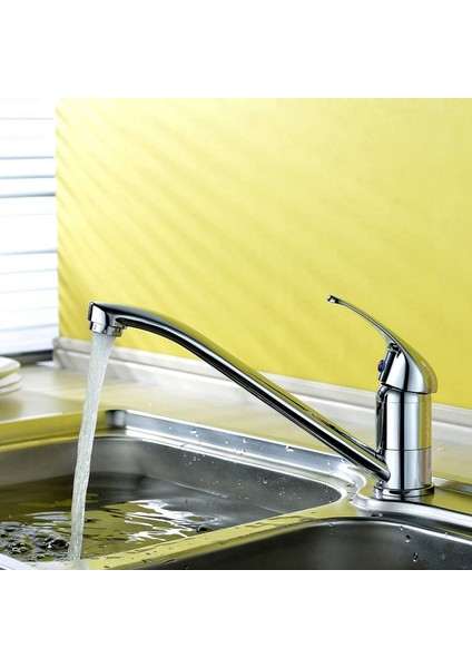 Mutfak Sıcak ve Soğuk Ev Saf Bakır Musluk Lavabo Bataryası Entegre Tek Kolu Dönebilen Evrensel Musluk fiyatları