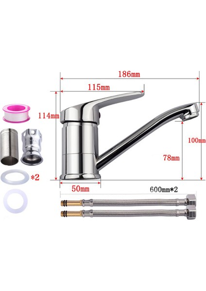 Mutfak Sıcak ve Soğuk Ev Saf Bakır Musluk Lavabo Bataryası Entegre Tek Kolu Dönebilen Evrensel Musluk modelleri