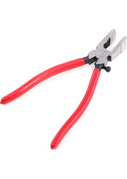 Kolu Kırma Cam Pense Vitray Aletler Düz Uçlu Cam Pense Düz Cam Kırpma Pensesi El Aleti Kırmızı(Yurt Dışından)