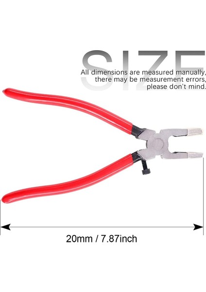 Kolu Kırma Cam Pense Vitray Aletler Düz Uçlu Cam Pense Düz Cam Kırpma Pensesi El Aleti Kırmızı(Yurt Dışından) fiyatları