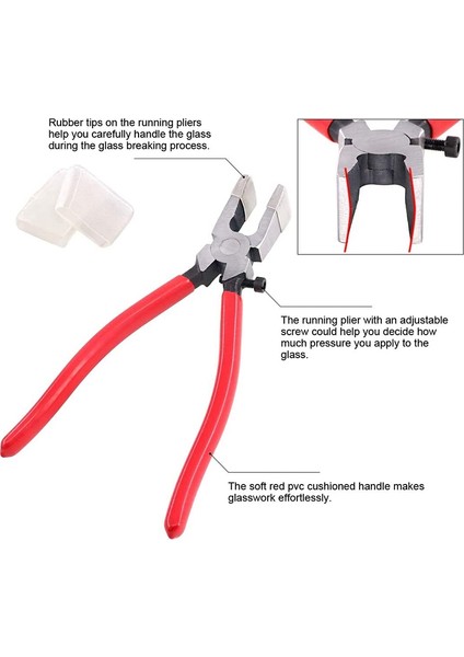 Kolu Kırma Cam Pense Vitray Aletler Düz Uçlu Cam Pense Düz Cam Kırpma Pensesi El Aleti Kırmızı(Yurt Dışından) fırsatları