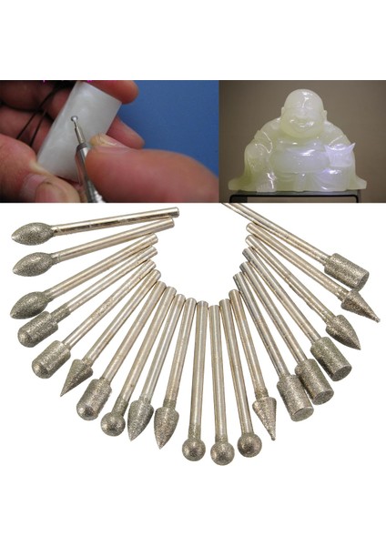 20 Adet 6mm Dremel Döner Matkap Ucu Seti - Gümüş (Yurt Dışından)