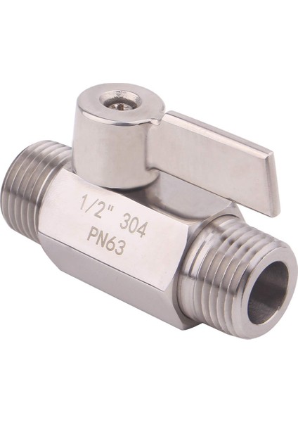 Paslanmaz Küresel Vana 1/2 Inç Npt Dişli Erkek Küçük Mini Küresel Vana Su Akış Regülatörü Kafa Kontrol Vanası, Küresel Vana 1