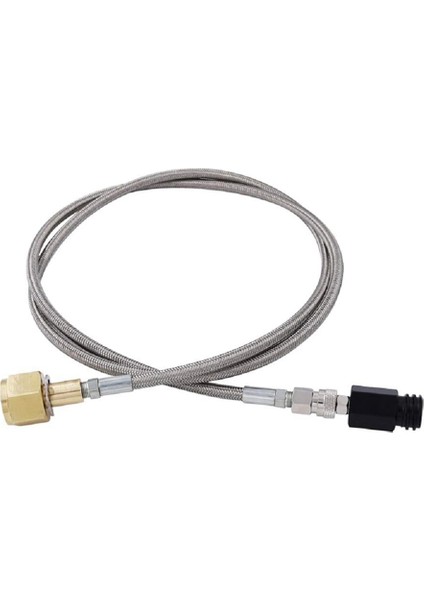 60 Inç Yüksek Basınç Hortumlu Co2 Silindir Dolum Adaptörü, Co2 Tankı Soda Maker Aksesuarları CGA320 - Gümüş